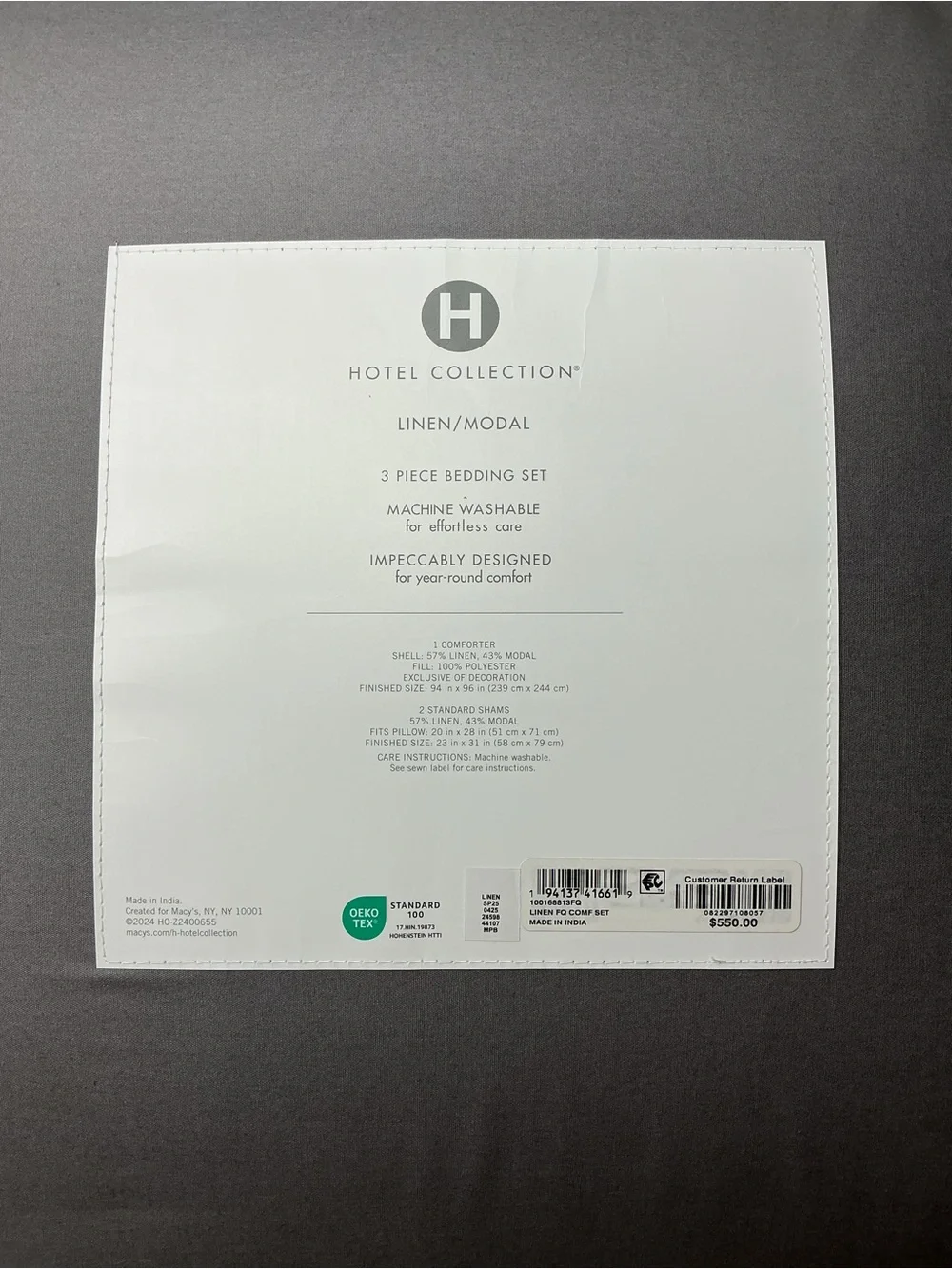 Hotel Collection Linen/Modal Blend 3-Pc. Comforter Set, Full/Queen